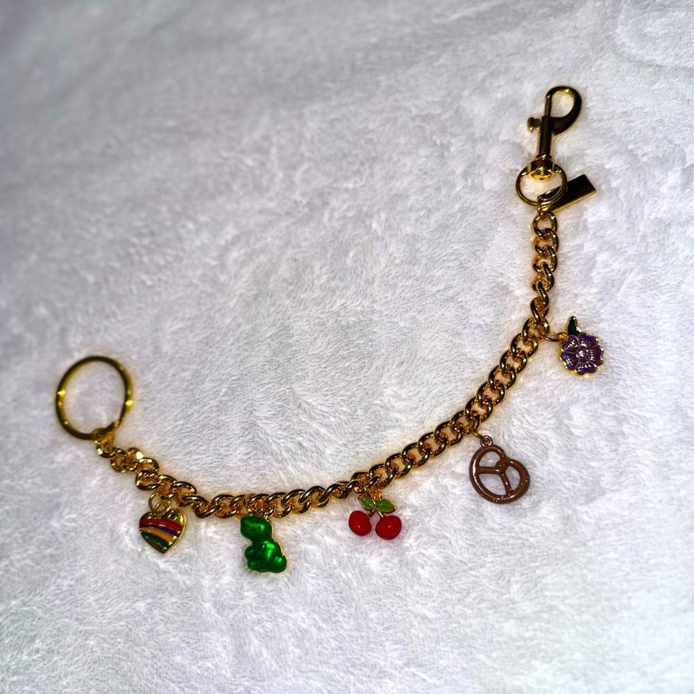 Gold Charm Bag Chain with Colorful Charms